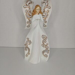 WMG Angel Figurine Jaimy Candle Holder White With Glitter Accent 11"‎ 2004